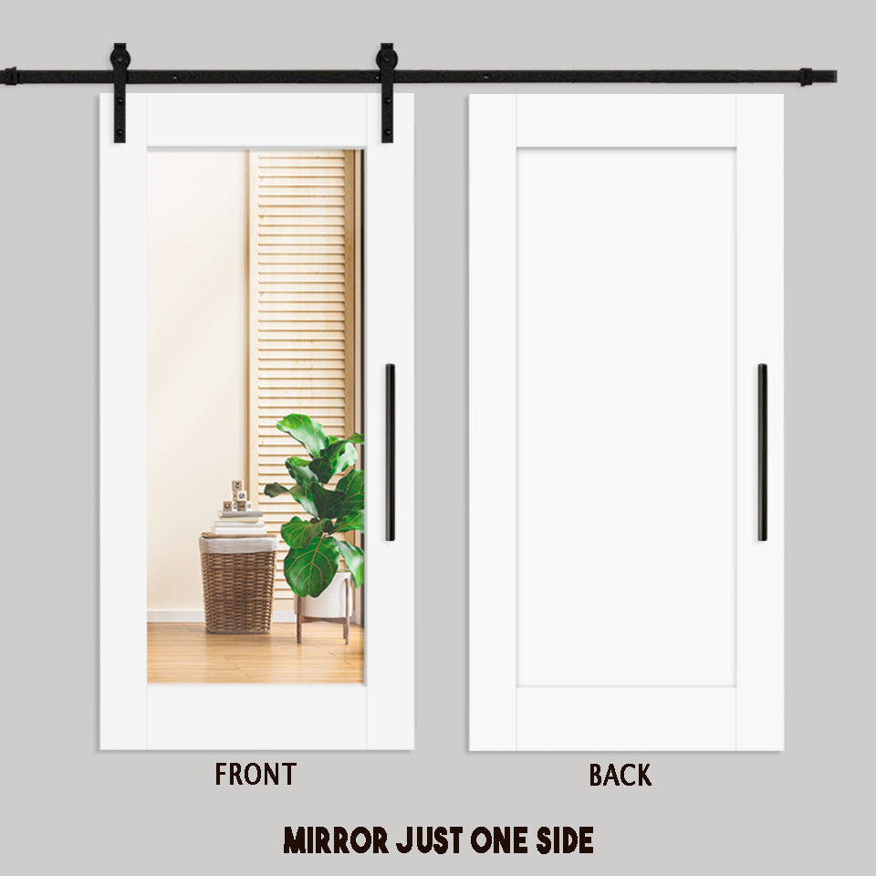 MIRROR SLIDING BARN DOOR WITH MIRROR PANEL SMDF - 3256 - DoorDiscounter