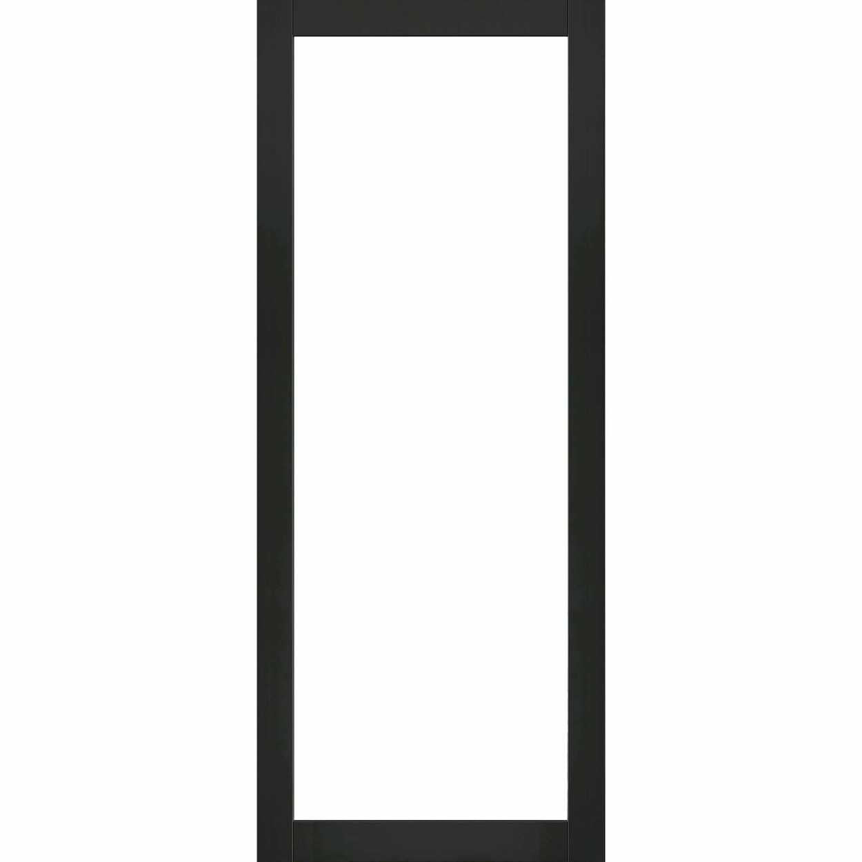24" x 80" Industrial Style Wooden Pocket Door with 1 Sandblasted Glass Panel - 1455 - DoorDiscounter