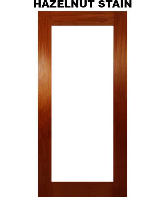 32" x 84" 3 Lite Mahogany Sliding Barn Door with Clear Glass Inserts - 1571 - DoorDiscounter