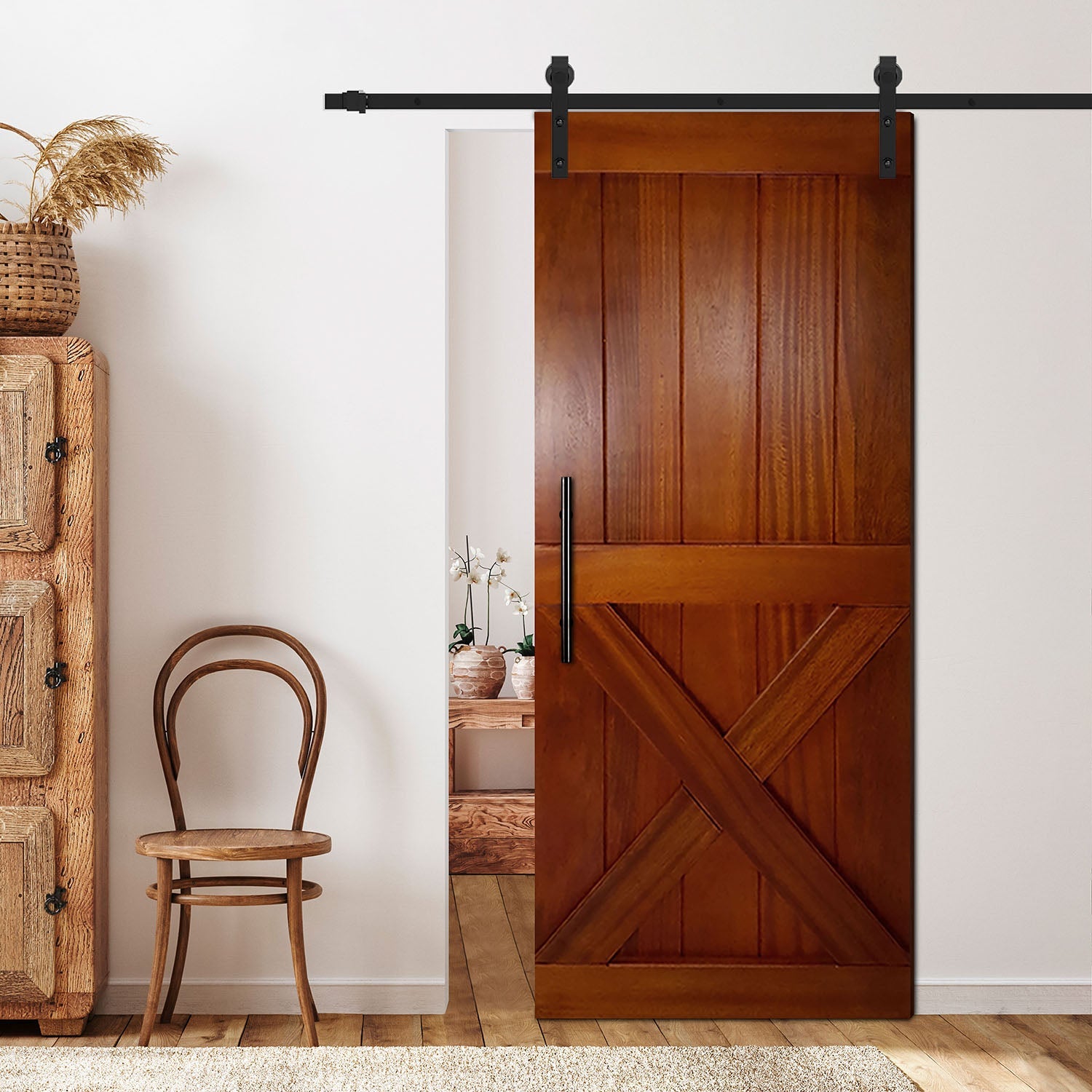 36" x 84" Oak Sliding Wooden Barn Door & Honey stain - DoorDiscounter