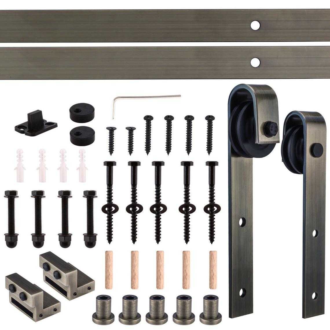 26" x 84" Complete Kit Mirror Sliding Barn Door with Frosted Design (Ready to Ship) - 1497 - DoorDiscounter