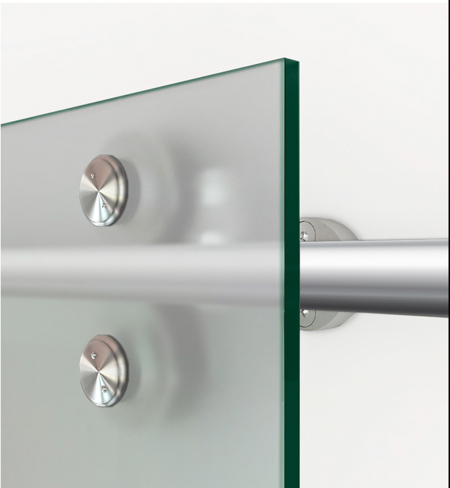 111" x 101" Double Sliding Glass Barn Door V2000 |Semi-Private - 1576 - DoorDiscounter
