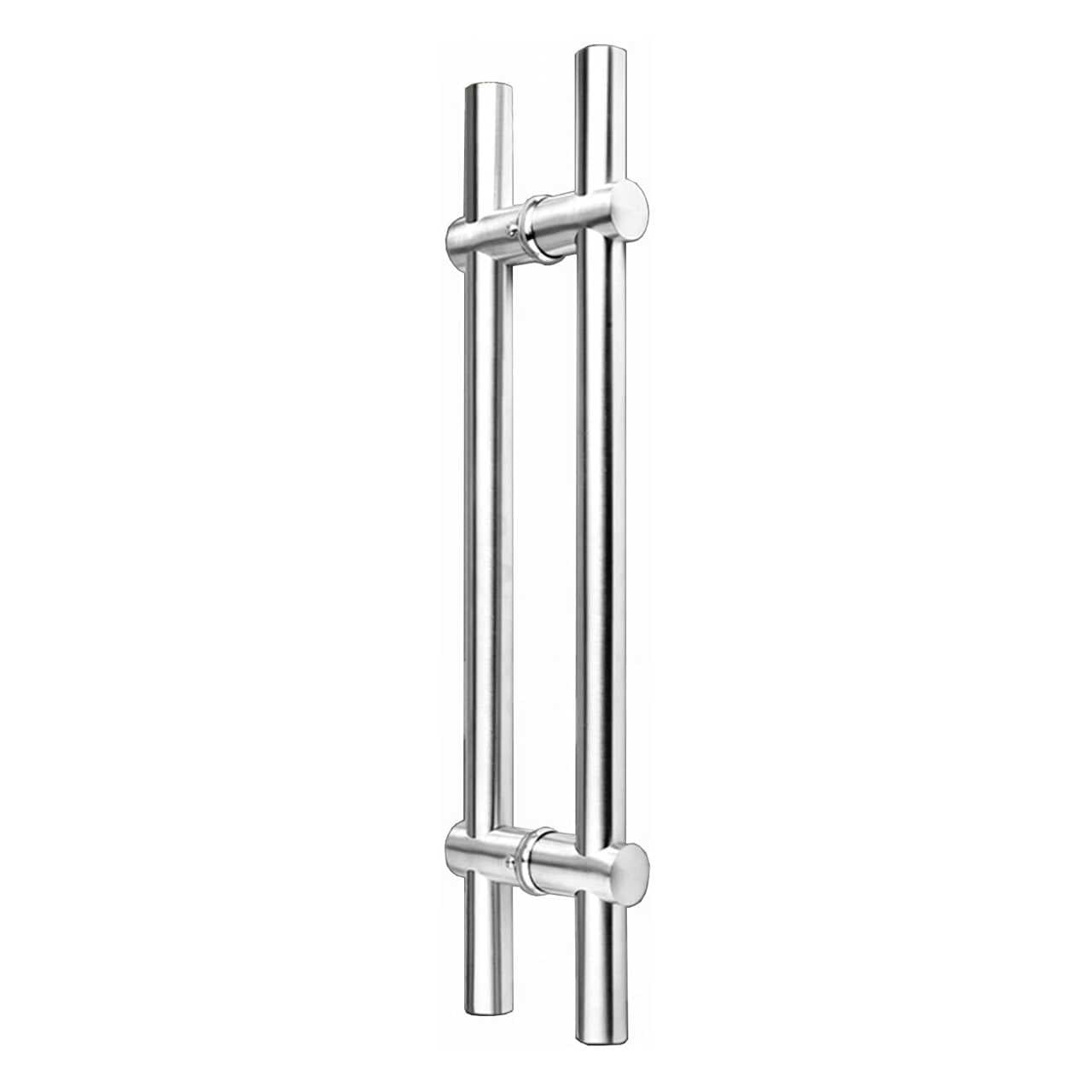 35" x 80" Modern Frameless Clear Glass Sliding Barn Door with Exclusive Stainless Steel Hardware + T-Handle Bar
